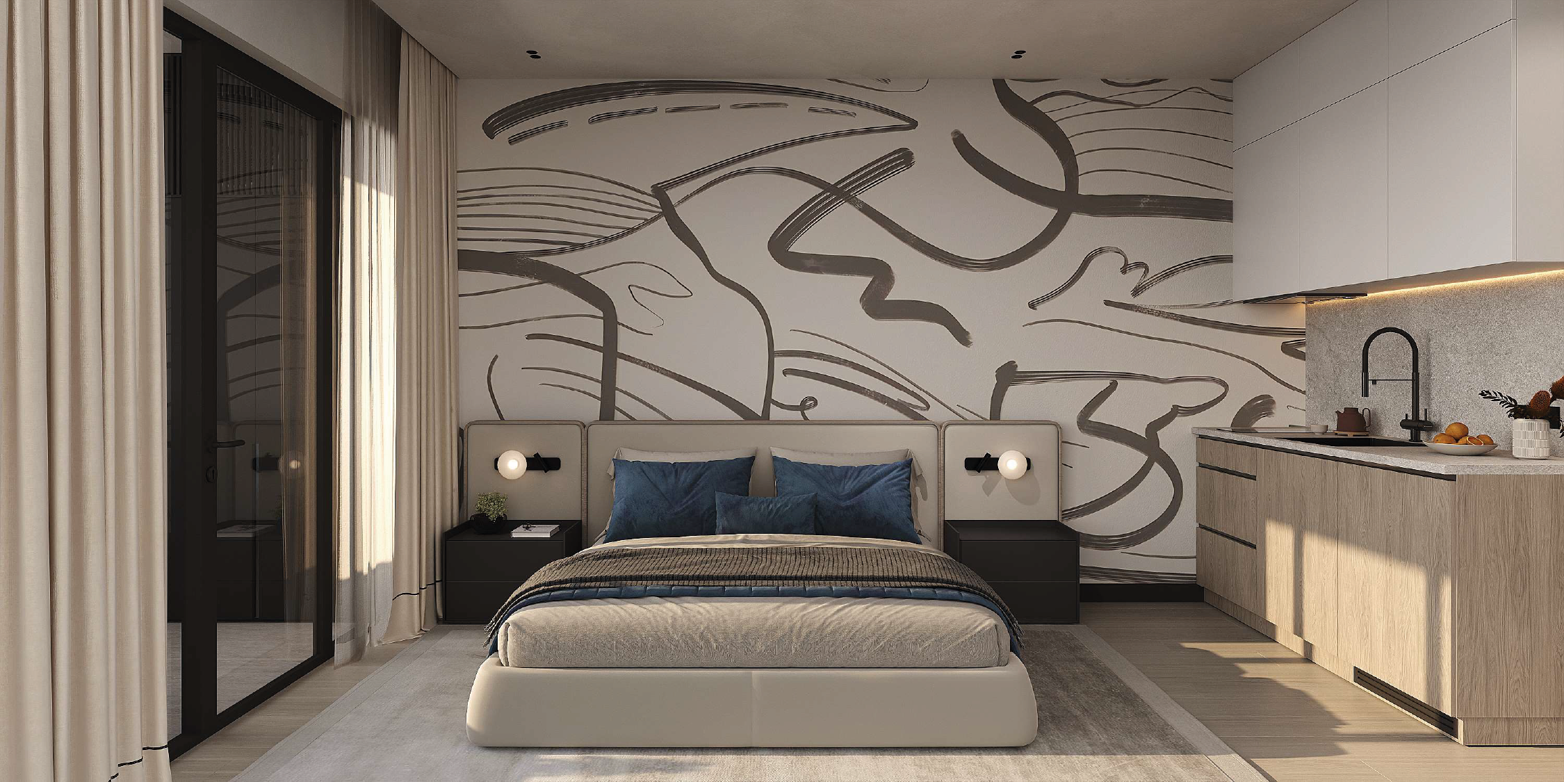 Копия Bedroom_blue 1 Studio – Sport City